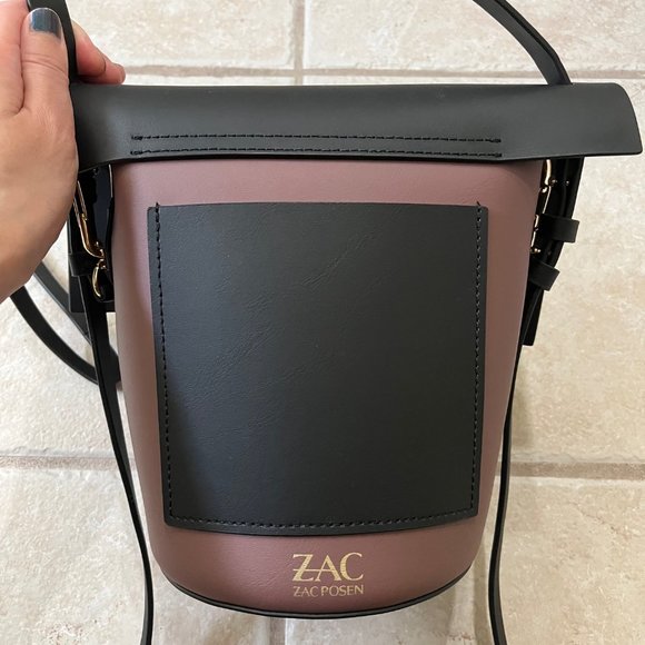 Zac Posen Belay Crossbody- French Roast/black colorblock - Picture 6 of 7